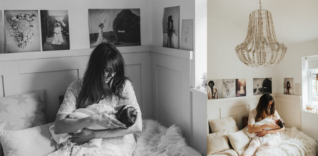 boho home newborn photography