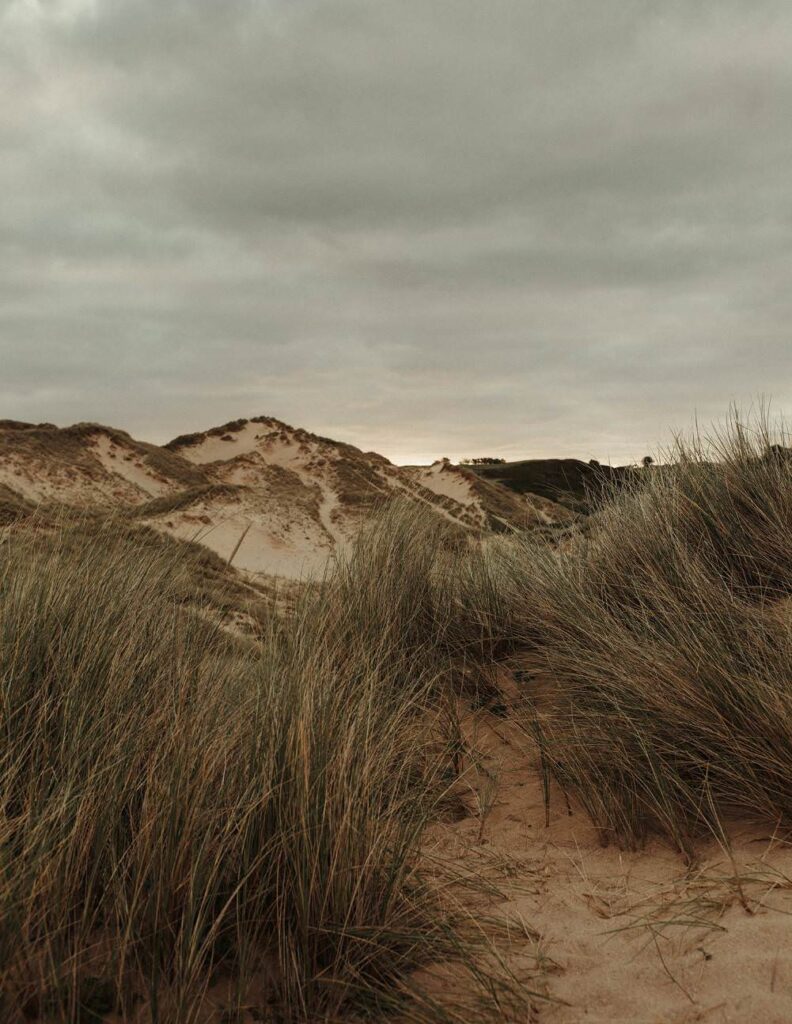 The sand dunes at Holywell Bay in Cornwall
