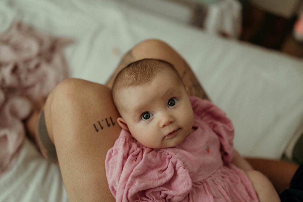 baby looking at the camera